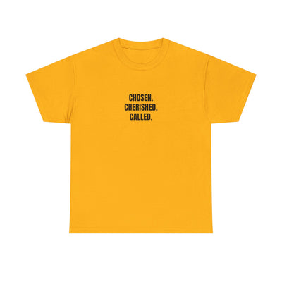 Chosen Cherished Called Unisex Heavy Cotton Tee, Inspirational T-Shirt