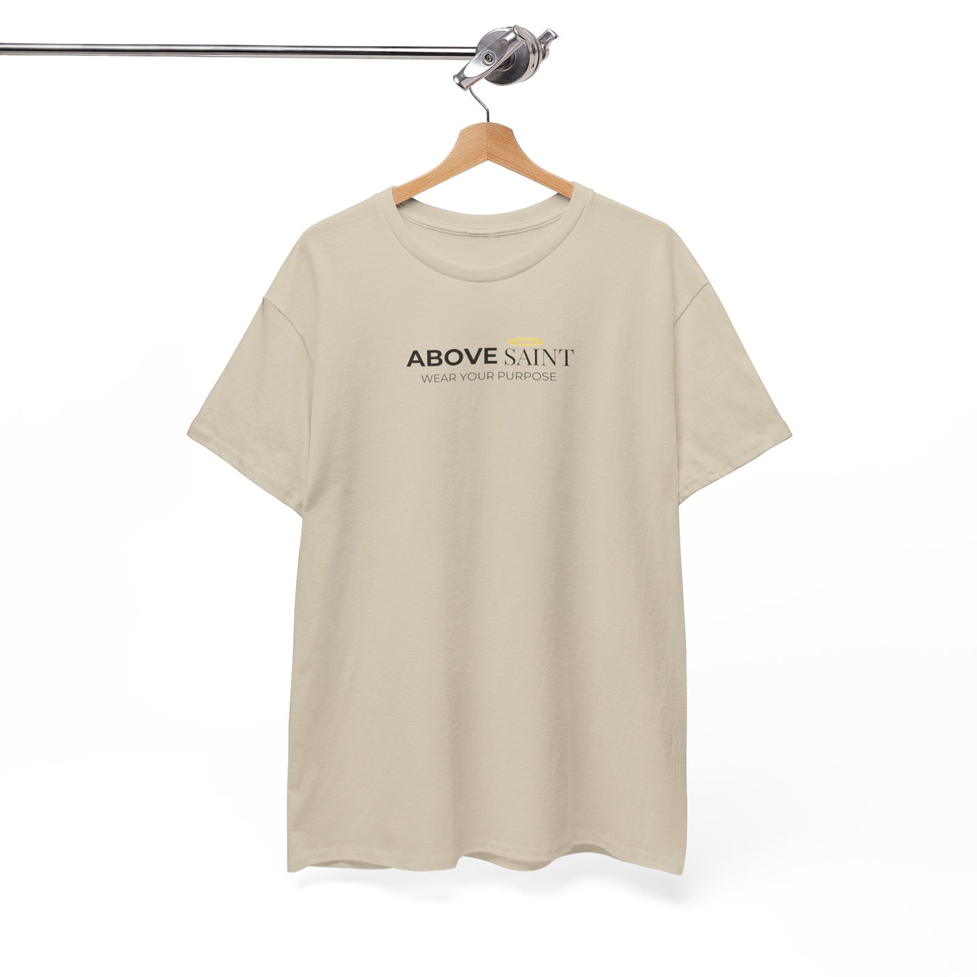 Unisex Heavy Cotton Tee with Above Saint Design