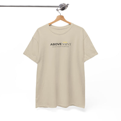 Unisex Heavy Cotton Tee with Above Saint Design