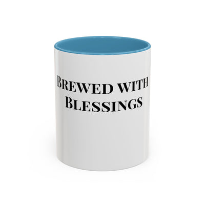 Brewed with Blessings White Ceramic Mug – Christian Coffee Cup (11oz & 15oz), Dishwasher & Microwave Safe