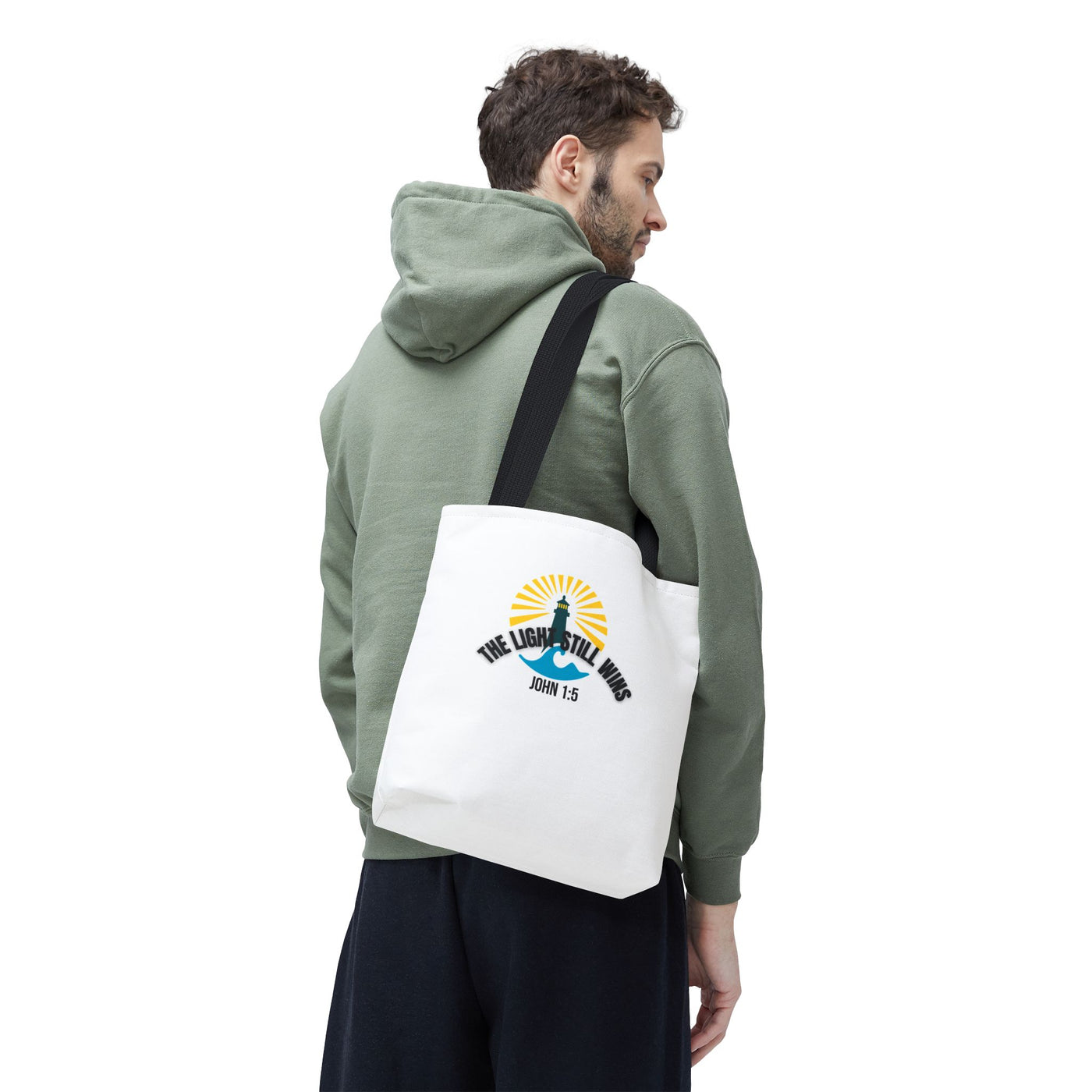 Light of Hope Tote Bag - Inspirational Messenger, Religious Tote, Everyday Carry-all