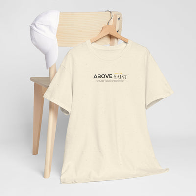 Unisex Heavy Cotton Tee with Above Saint Design