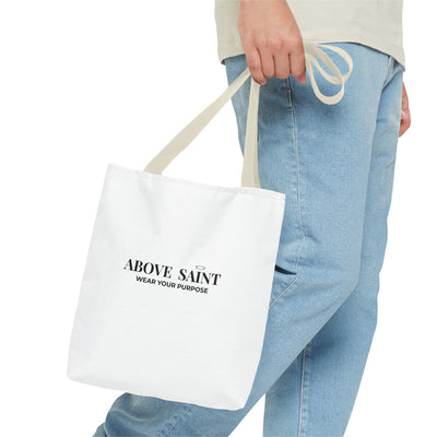 Above Saint Tote Bag – Christian Faith Tote | Wear Your Purpose