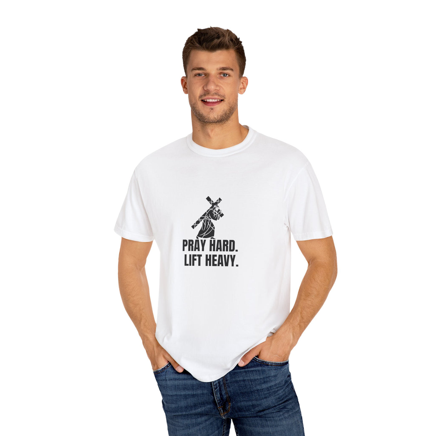 Pray Hard Lift Heavy Tee, Inspirational  Apparel