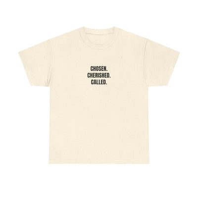 Chosen Cherished Called Unisex Heavy Cotton Tee, Inspirational T-Shirt