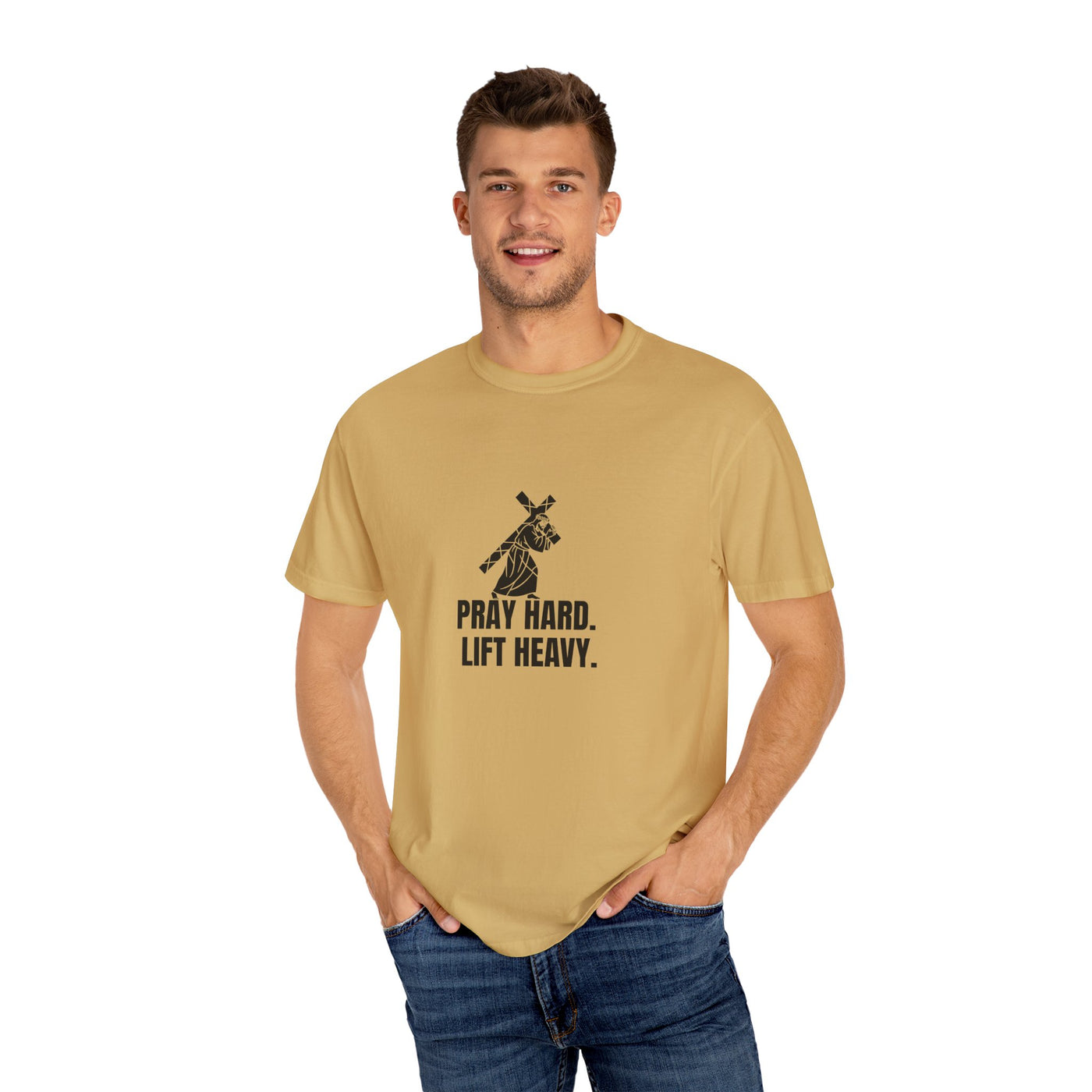 Pray Hard Lift Heavy Tee, Inspirational  Apparel