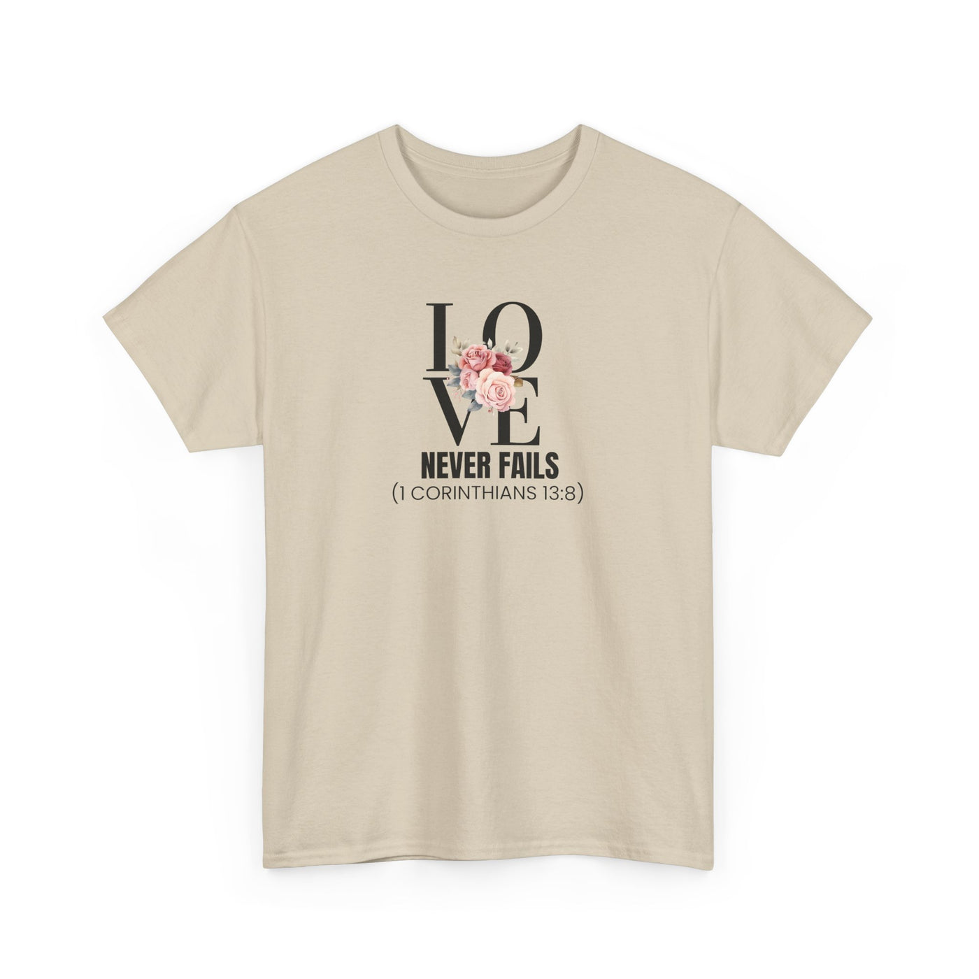 Love Never Fails Unisex Cotton Tee - Inspirational Shirt