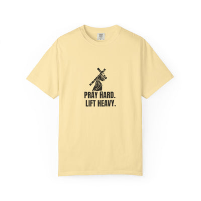 Pray Hard Lift Heavy Tee, Inspirational  Apparel