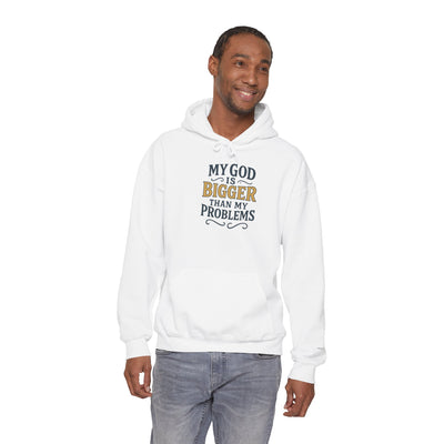 Inspirational Heavy Blend Hoodie | My God is Bigger Than My Problems