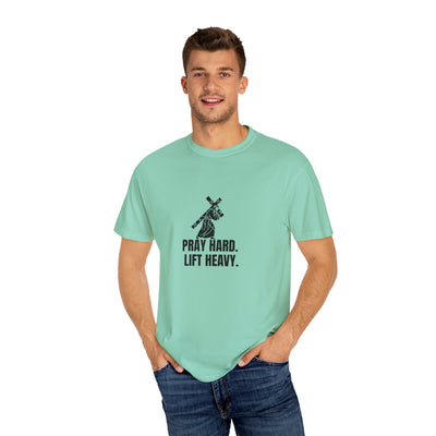 Pray Hard Lift Heavy Tee, Inspirational  Apparel