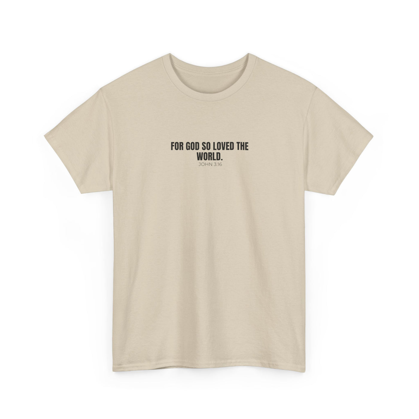 "For God So Loved the World" Inspirational Christian Tee - Unisex Heavy Cotton Tee