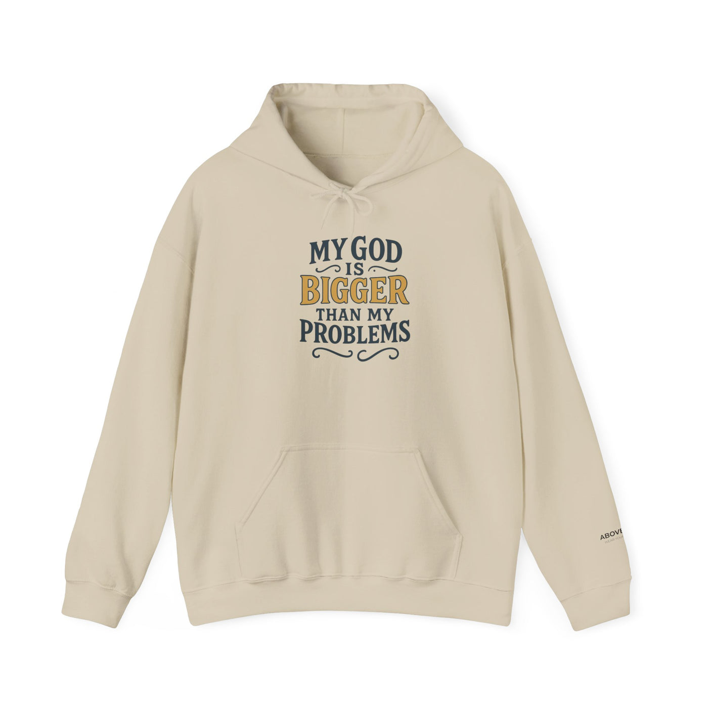 Inspirational Heavy Blend Hoodie | My God is Bigger Than My Problems
