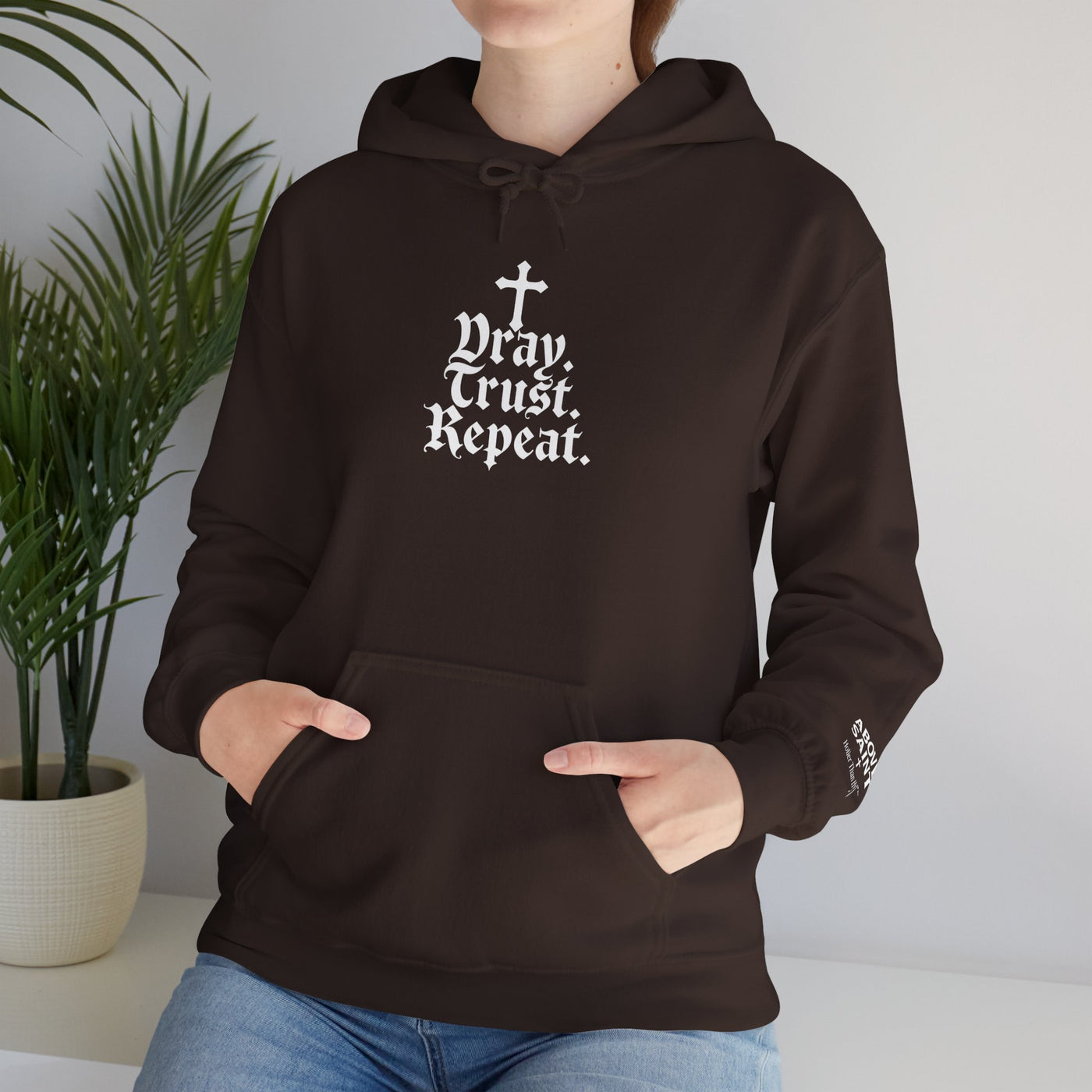 Pray Trust Repeat Cozy Unisex Hooded Sweatshirt for Every Occasion