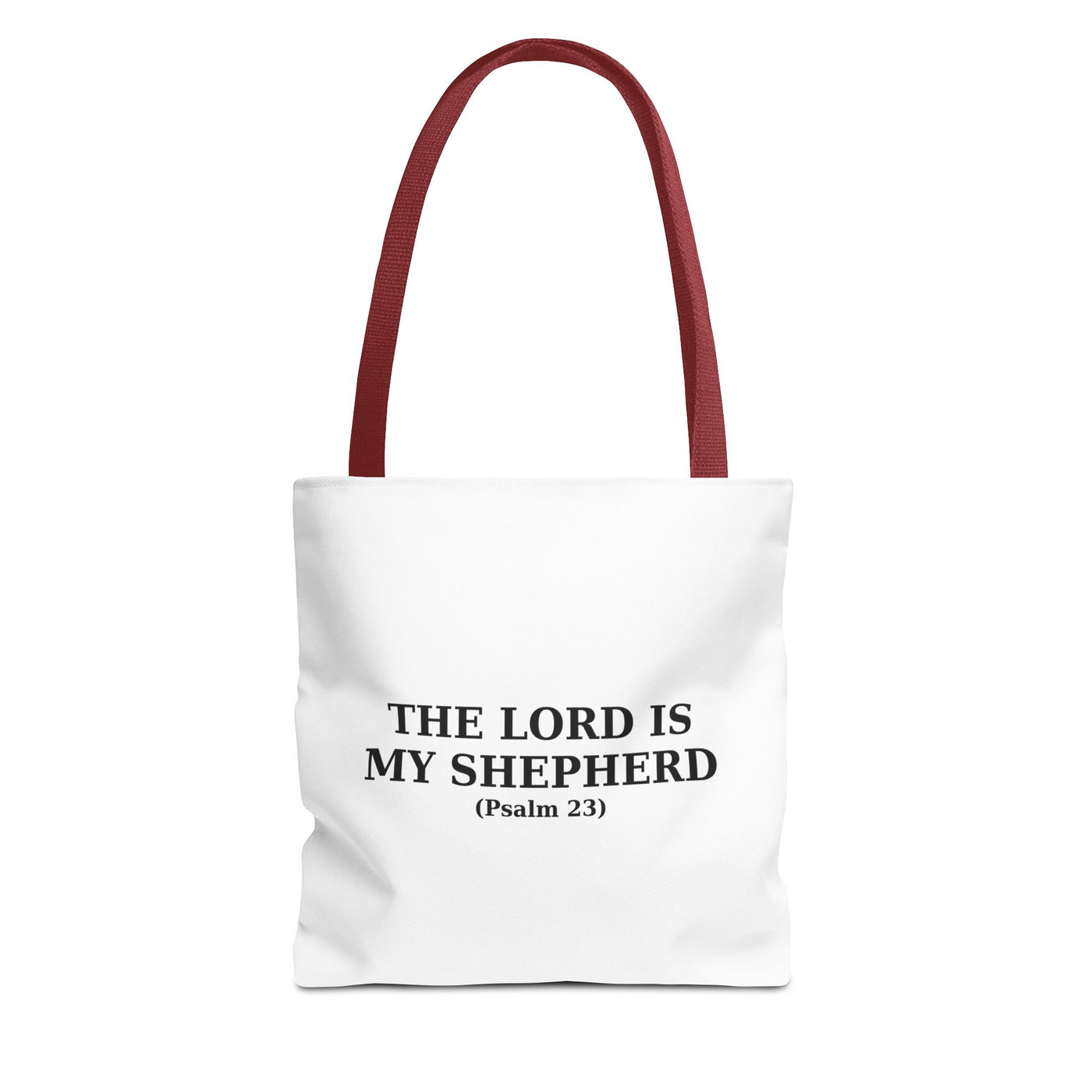 The Lord is My Shepherd (Psalm 23) Inspirational Bible Verse Tote Bag