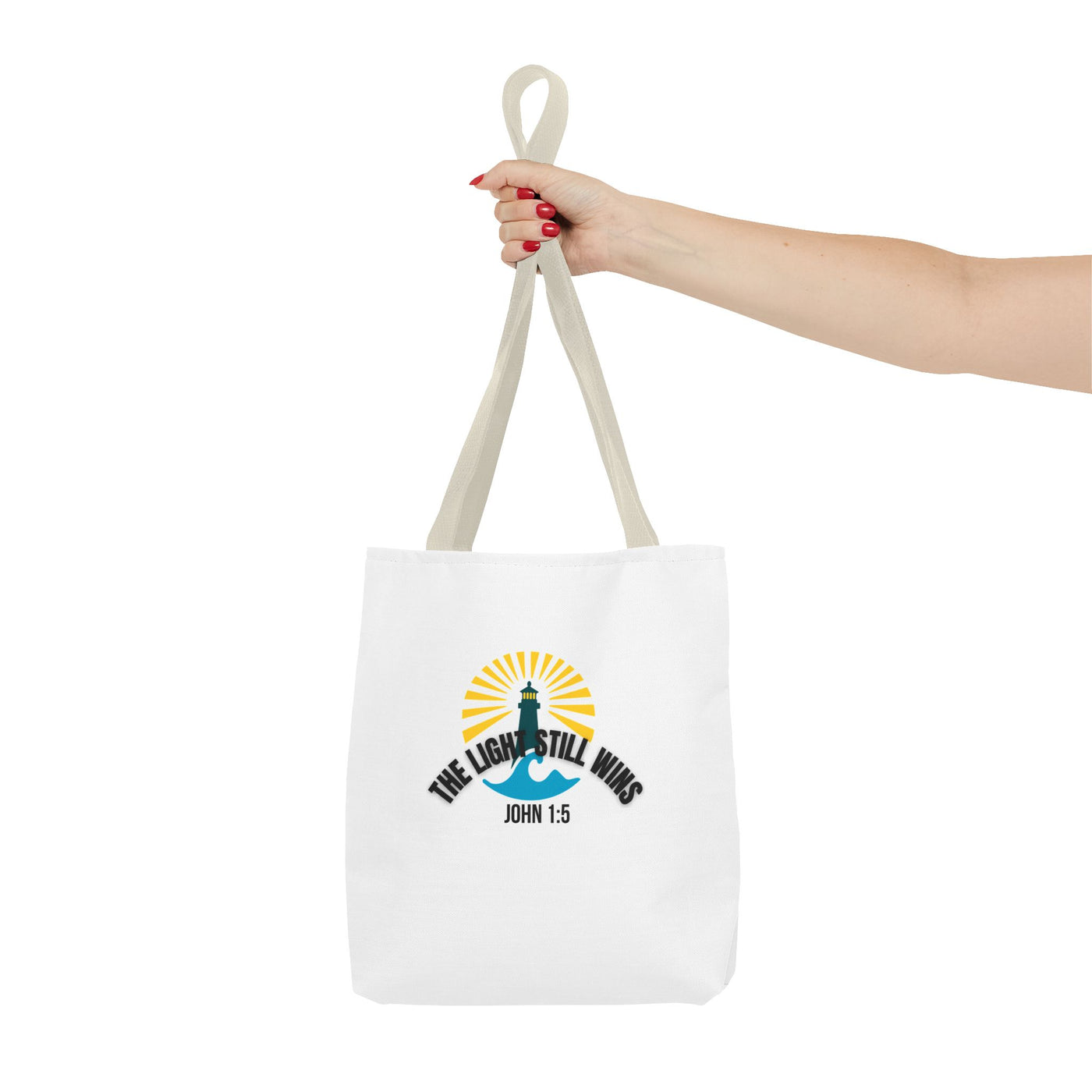 Light of Hope Tote Bag - Inspirational Messenger, Religious Tote, Everyday Carry-all