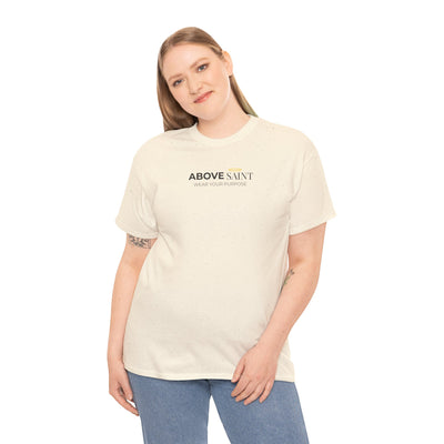 Unisex Heavy Cotton Tee with Above Saint Design