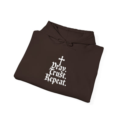 Pray Trust Repeat Cozy Unisex Hooded Sweatshirt for Every Occasion