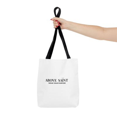 Above Saint Tote Bag – Christian Faith Tote | Wear Your Purpose