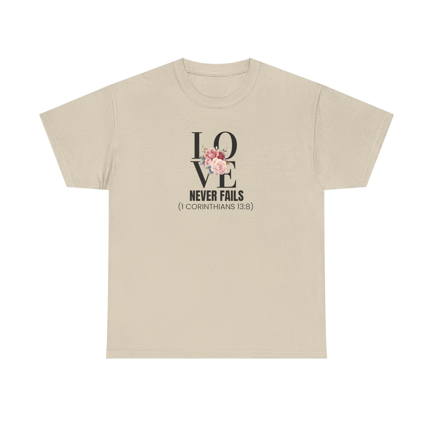 Love Never Fails Unisex Cotton Tee - Inspirational Shirt