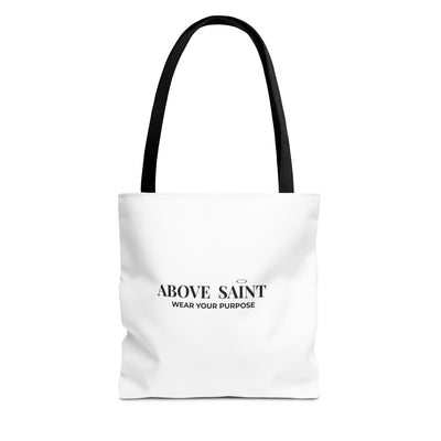 Above Saint Tote Bag – Christian Faith Tote | Wear Your Purpose