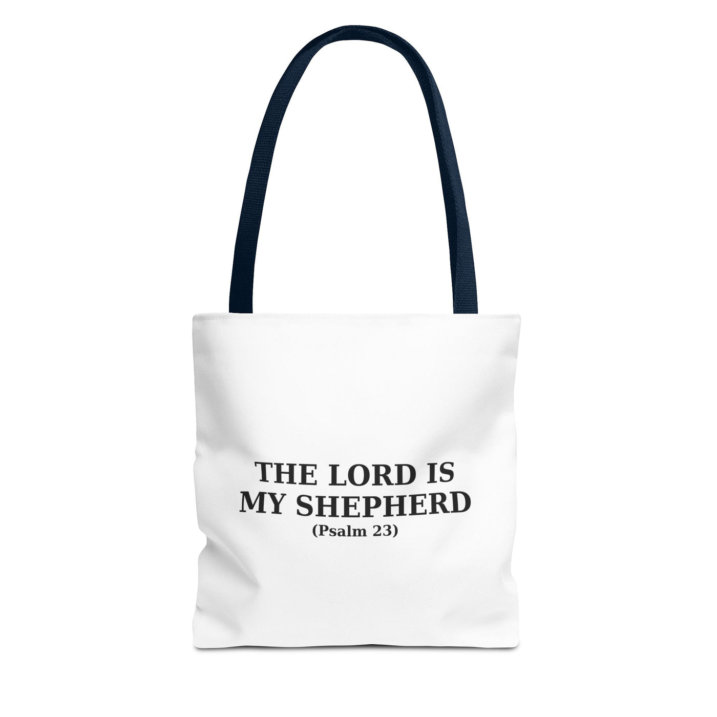 The Lord is My Shepherd (Psalm 23) Inspirational Bible Verse Tote Bag