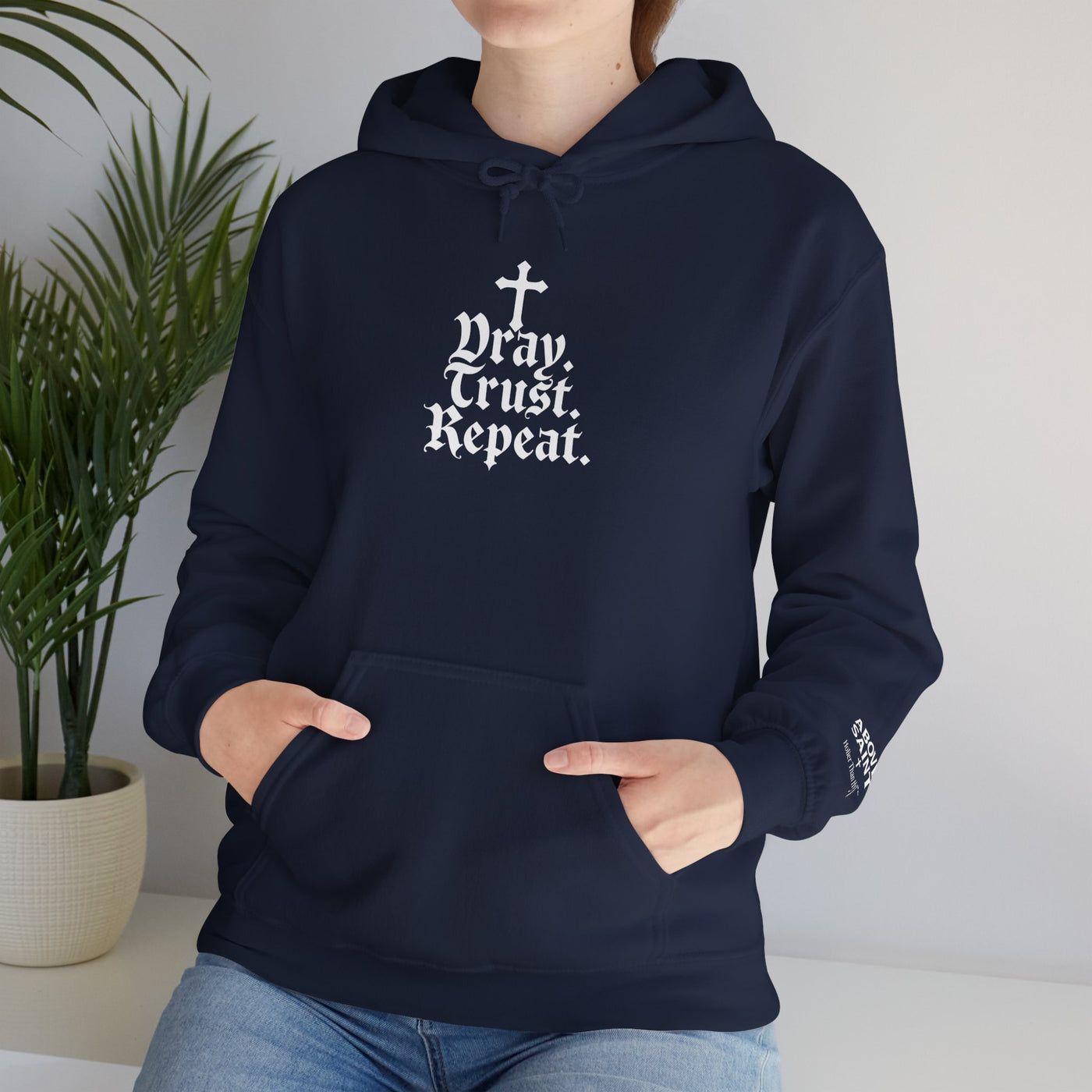 Pray Trust Repeat Cozy Unisex Hooded Sweatshirt for Every Occasion