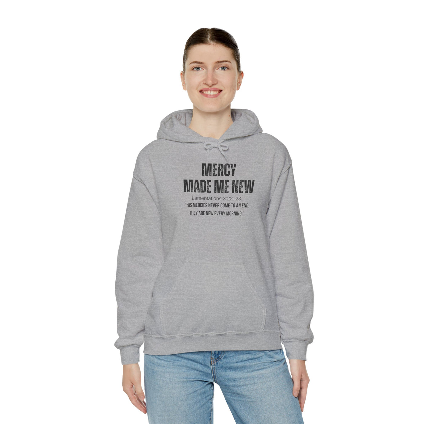 Inspirational Hoodie: Mercy Made Me New, Faith Sweatshirt