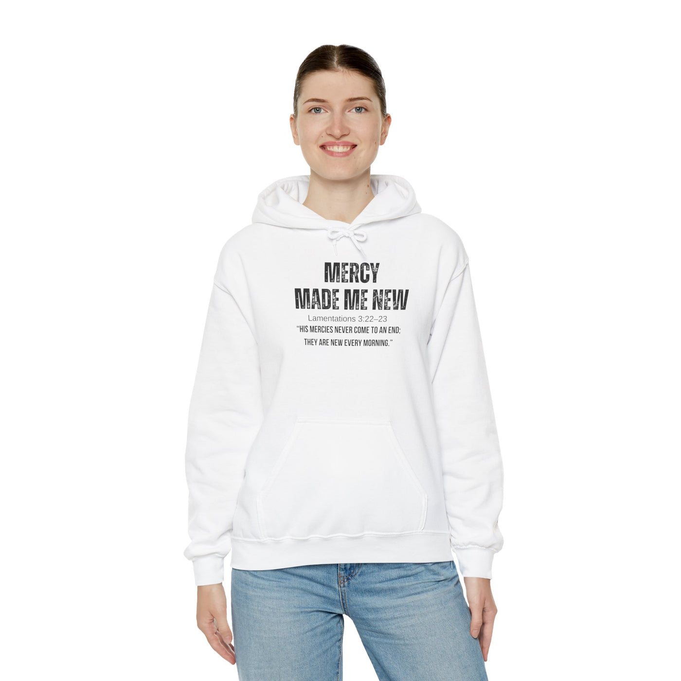Inspirational Hoodie: Mercy Made Me New, Faith Sweatshirt