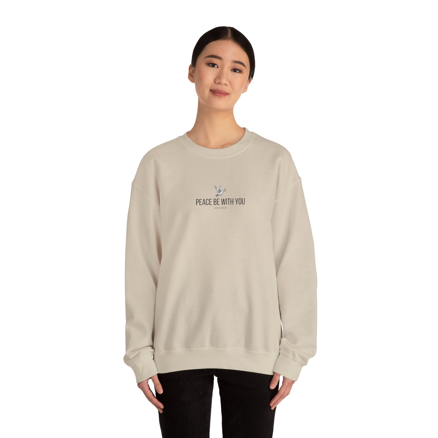Unisex Peace Be With You  Cozy Crewneck Sweatshirt