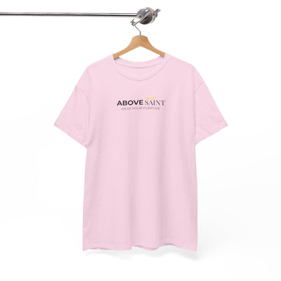 Unisex Heavy Cotton Tee with Above Saint Design