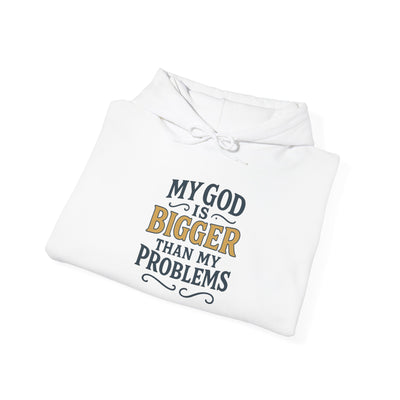 Inspirational Heavy Blend Hoodie | My God is Bigger Than My Problems