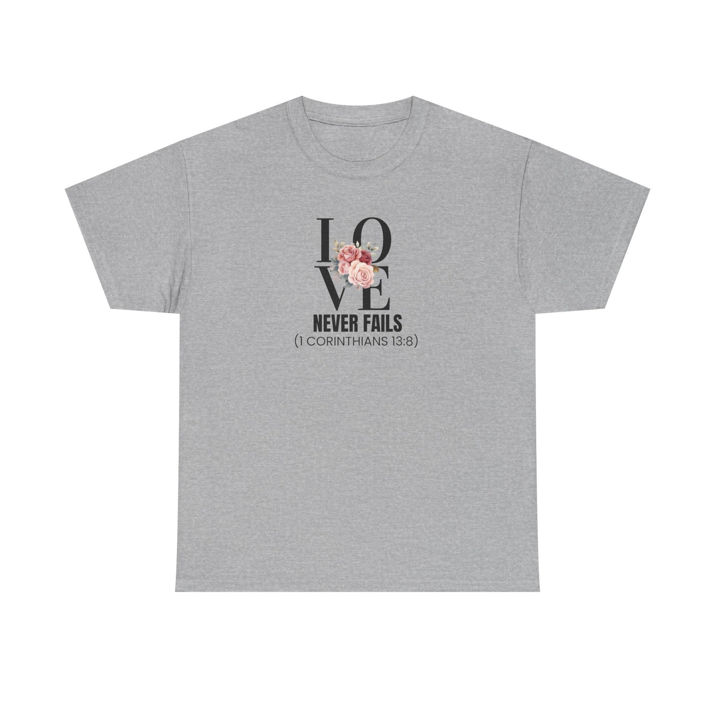Love Never Fails Unisex Cotton Tee - Inspirational Shirt