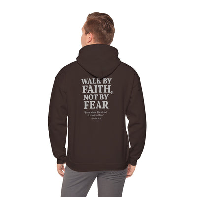 Inspirational Hooded Sweatshirt - "Walk by Faith, Not by Fear"