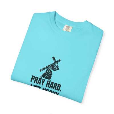 Pray Hard Lift Heavy Tee, Inspirational  Apparel