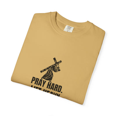 Pray Hard Lift Heavy Tee, Inspirational  Apparel