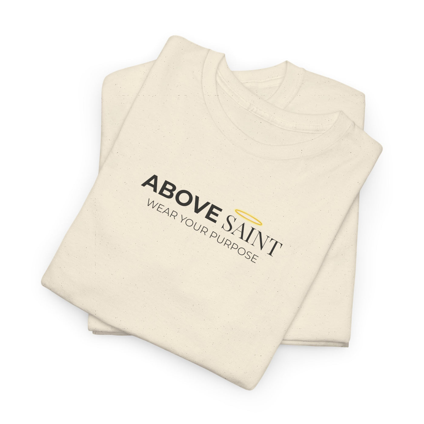 Unisex Heavy Cotton Tee with Above Saint Design