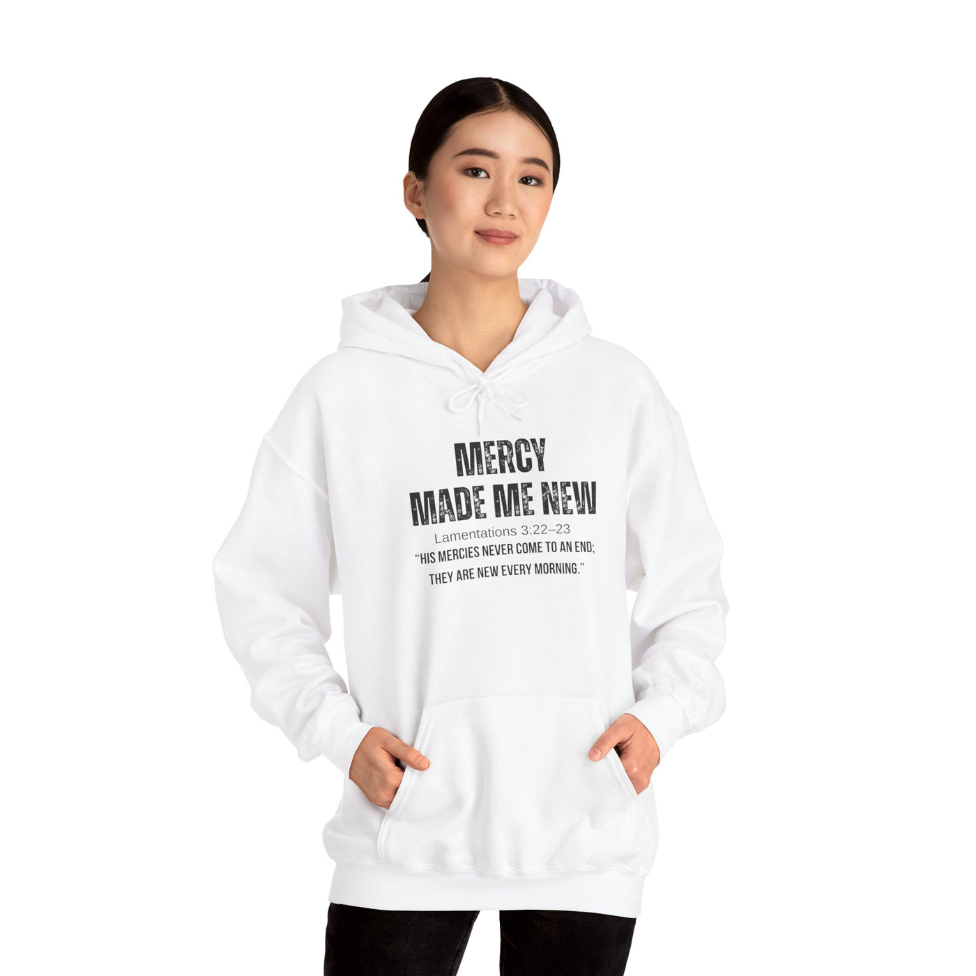 Inspirational Hoodie: Mercy Made Me New, Faith Sweatshirt