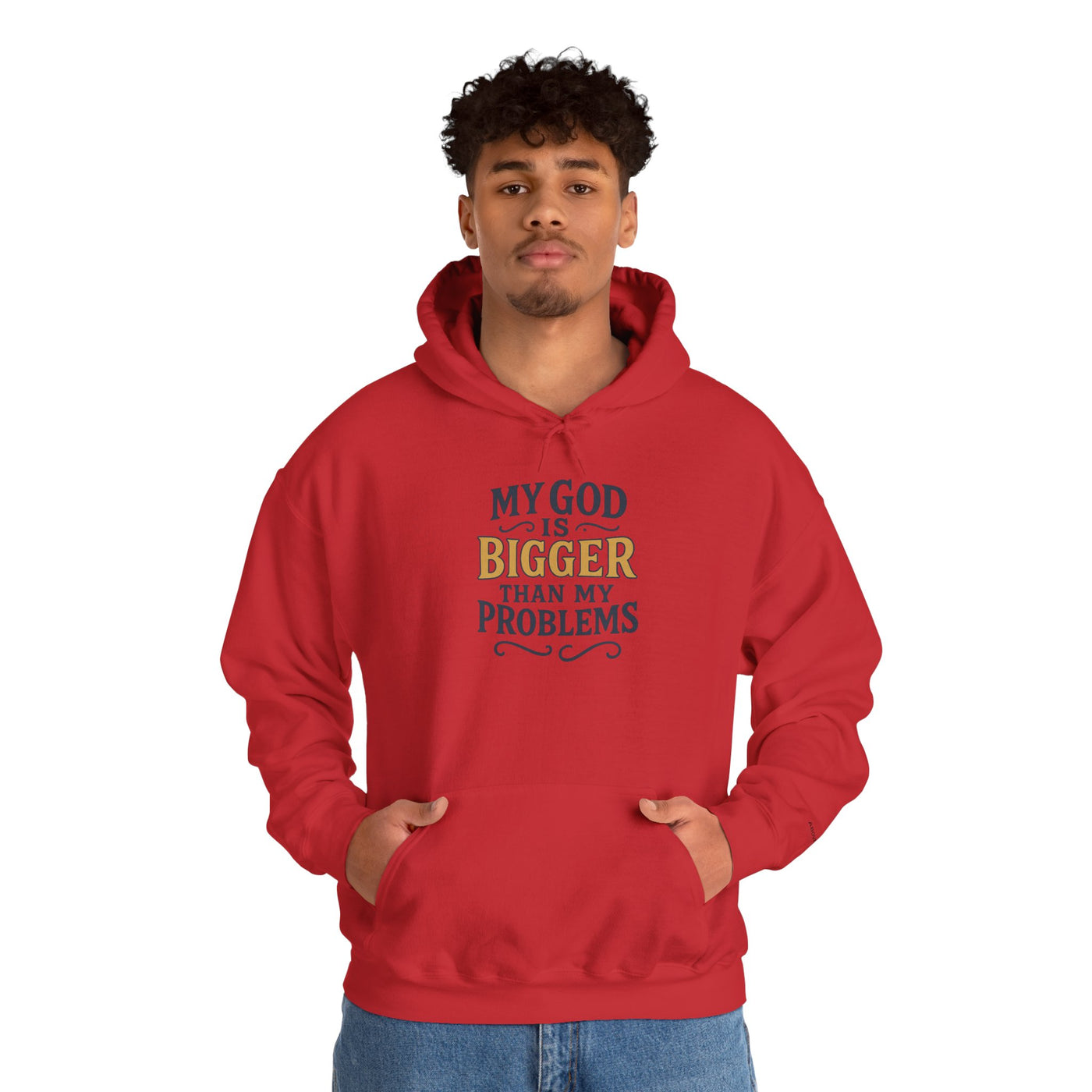 Inspirational Heavy Blend Hoodie | My God is Bigger Than My Problems