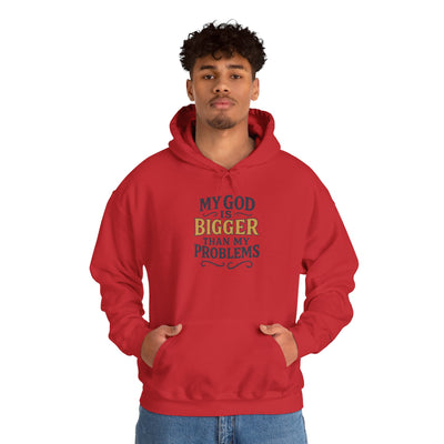 Inspirational Heavy Blend Hoodie | My God is Bigger Than My Problems