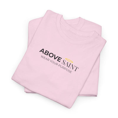 Unisex Heavy Cotton Tee with Above Saint Design