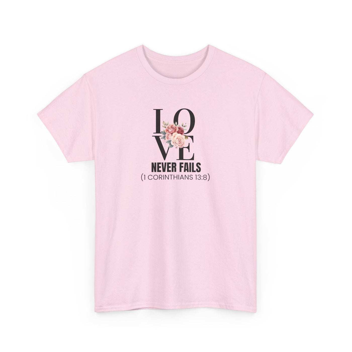 Love Never Fails Unisex Cotton Tee - Inspirational Shirt