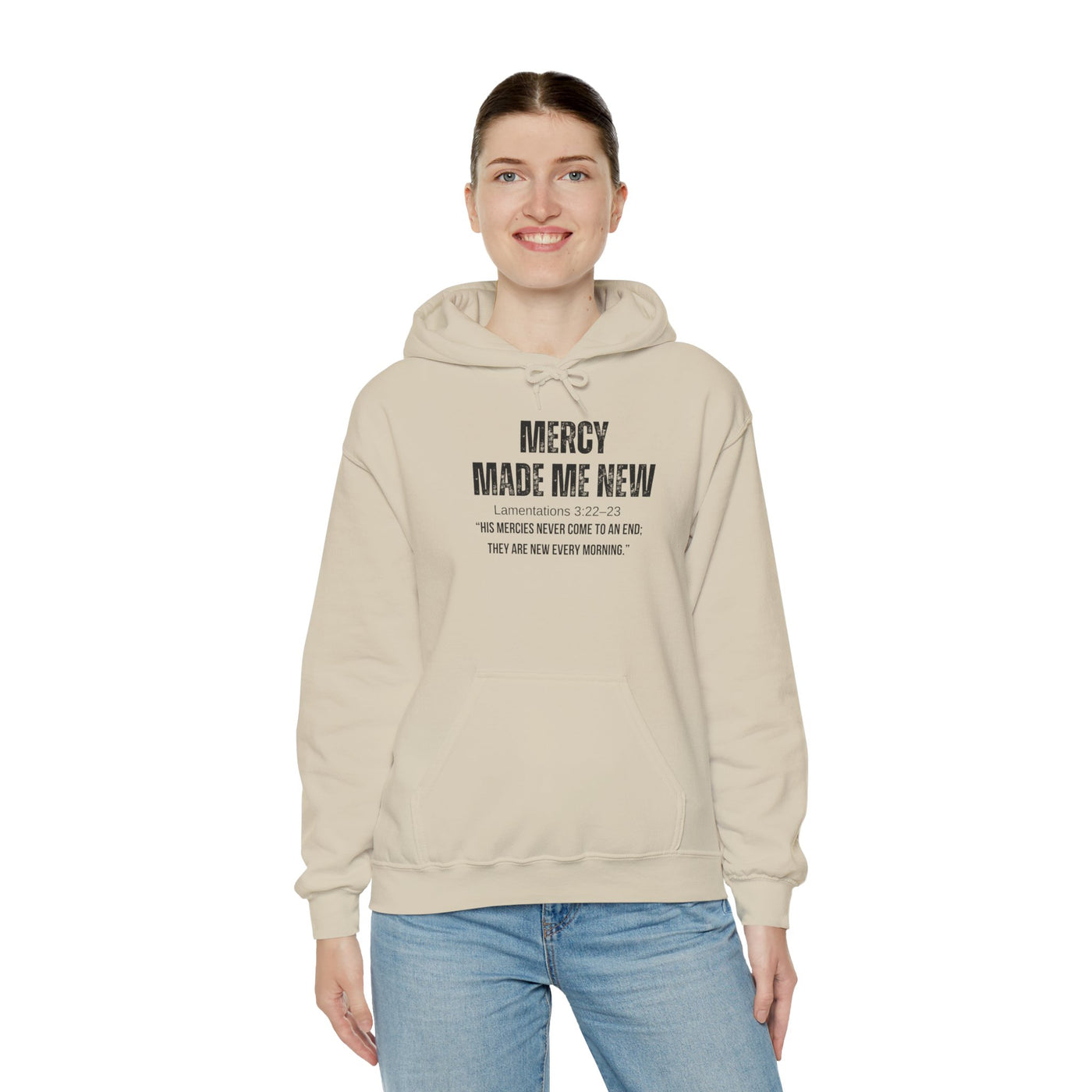 Inspirational Hoodie: Mercy Made Me New, Faith Sweatshirt