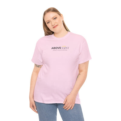 Unisex Heavy Cotton Tee with Above Saint Design