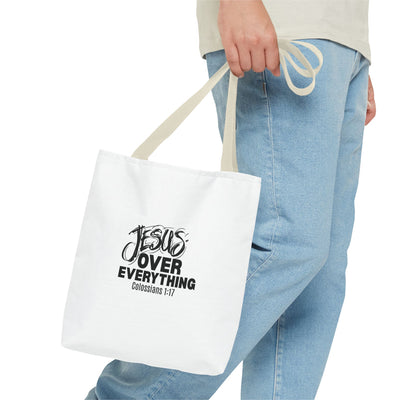 Inspirational Tote Bag | Jesus Over Everything | Faith Inspired  Everyday Use