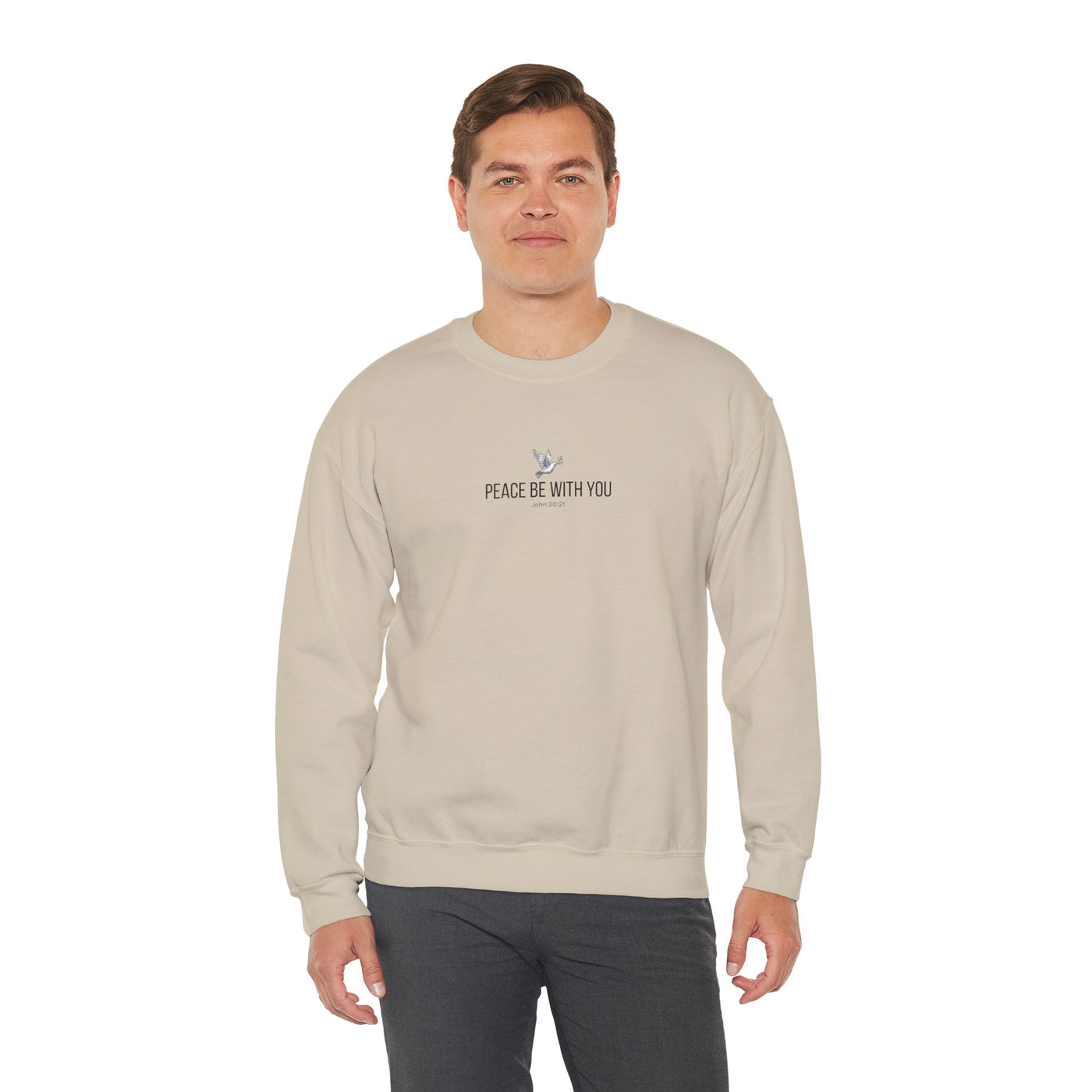 Unisex Peace Be With You  Cozy Crewneck Sweatshirt