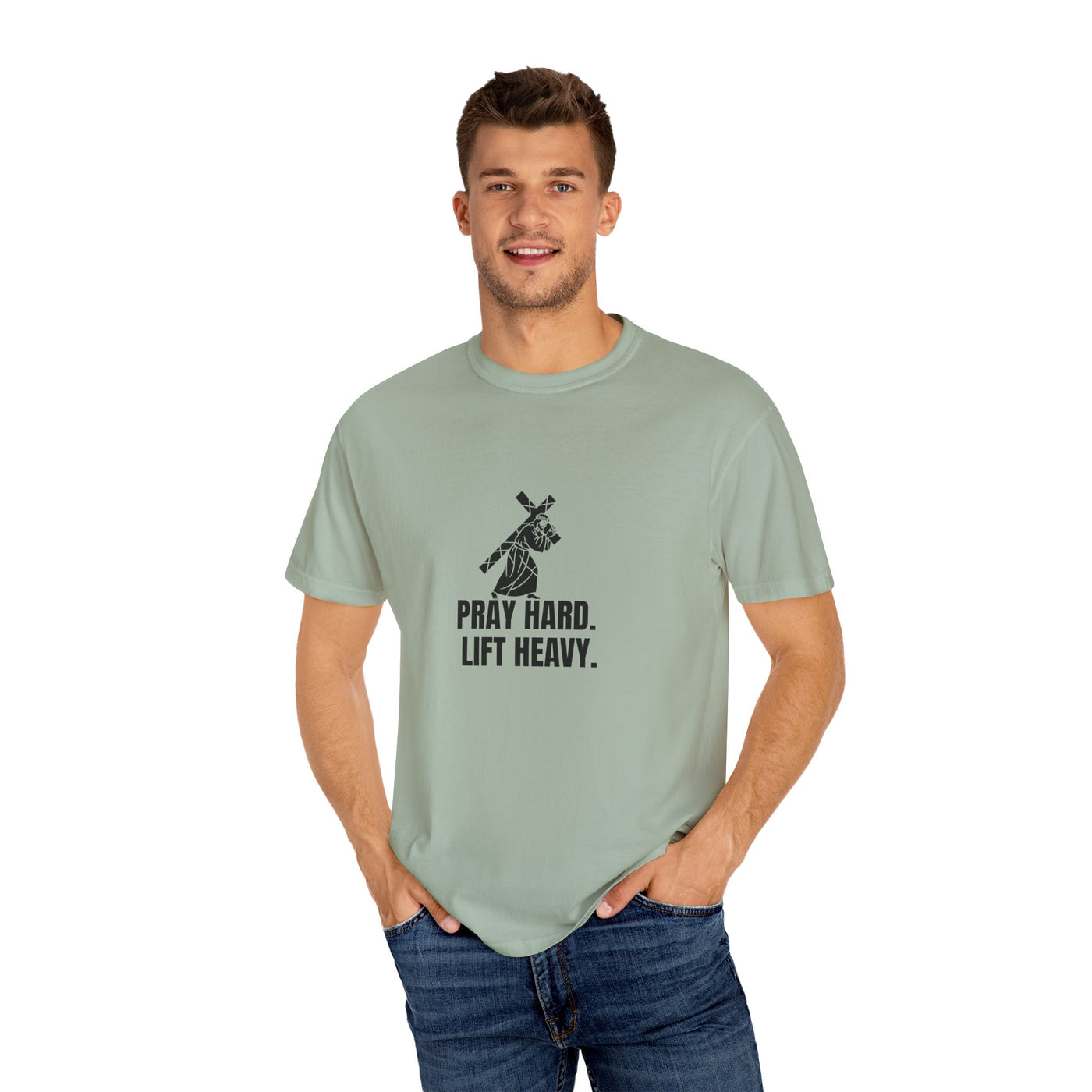 Pray Hard Lift Heavy Tee, Inspirational  Apparel