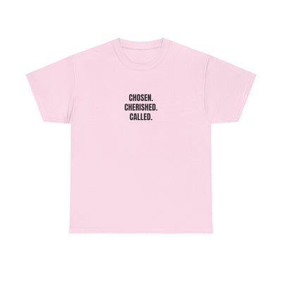 Chosen Cherished Called Unisex Heavy Cotton Tee, Inspirational T-Shirt