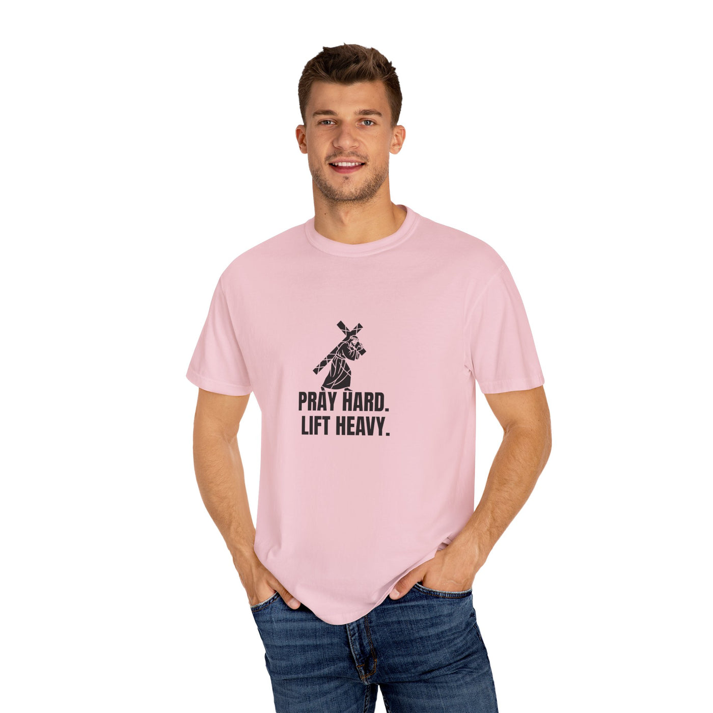 Pray Hard Lift Heavy Tee, Inspirational  Apparel