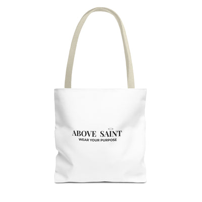 Above Saint Tote Bag – Christian Faith Tote | Wear Your Purpose