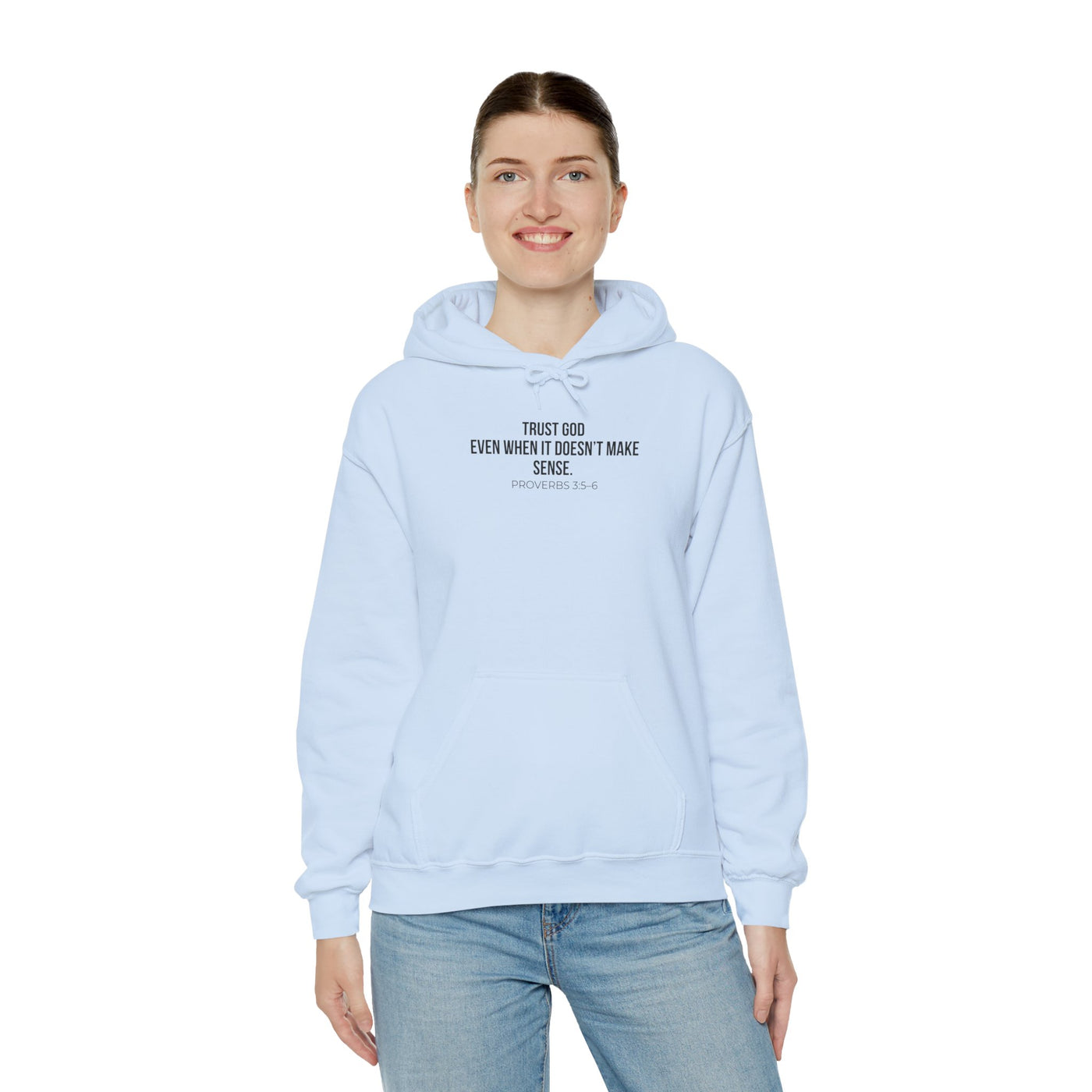 Trust God  Inspirational Sweatshirt, Faith-Based Apparel, Comfortable Unisex Hoodie